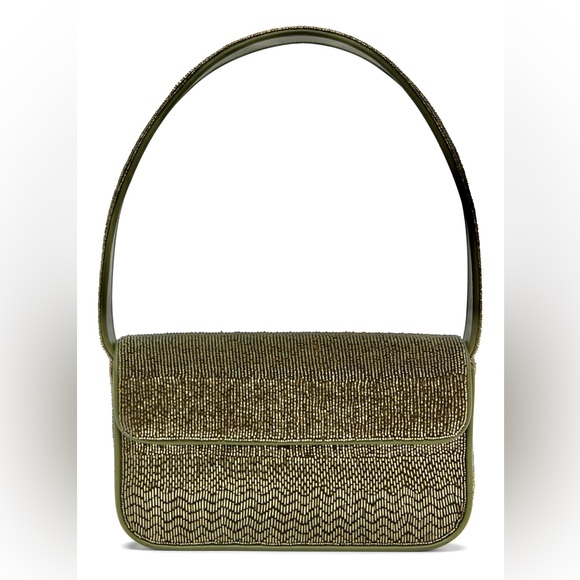 🌺🎉HP🎉🌺 NWT Staud Beaded Tommy Shoulder Bag Avocado - Picture 13 of 16